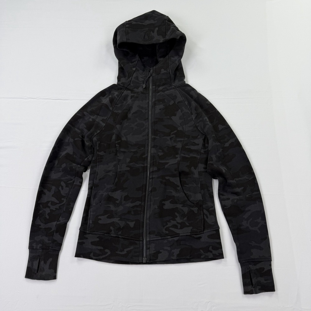 Lululemon Scuba Hoodie Light Cotton Fleece Women's 6 Incognito Camo Full Zip